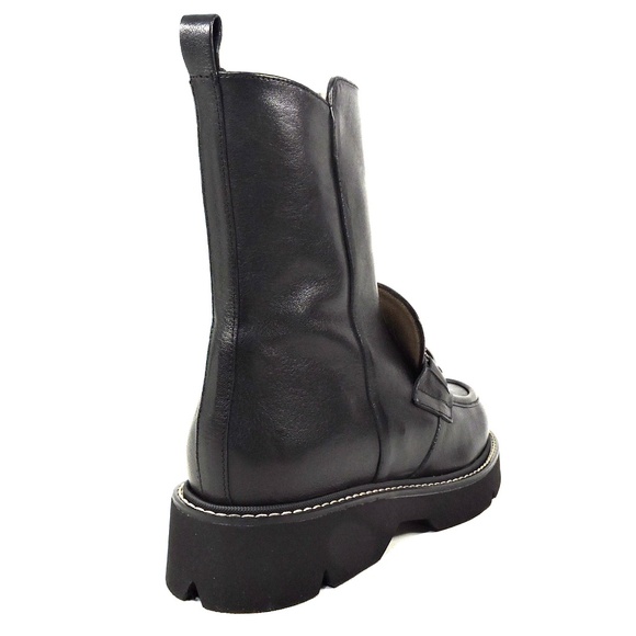 CHIARA COLINI 🇮🇹 WOMEN'S BLACK SOFT LEATHER WINTER COMFORT FUR BOOTIE - Picture 5 of 8